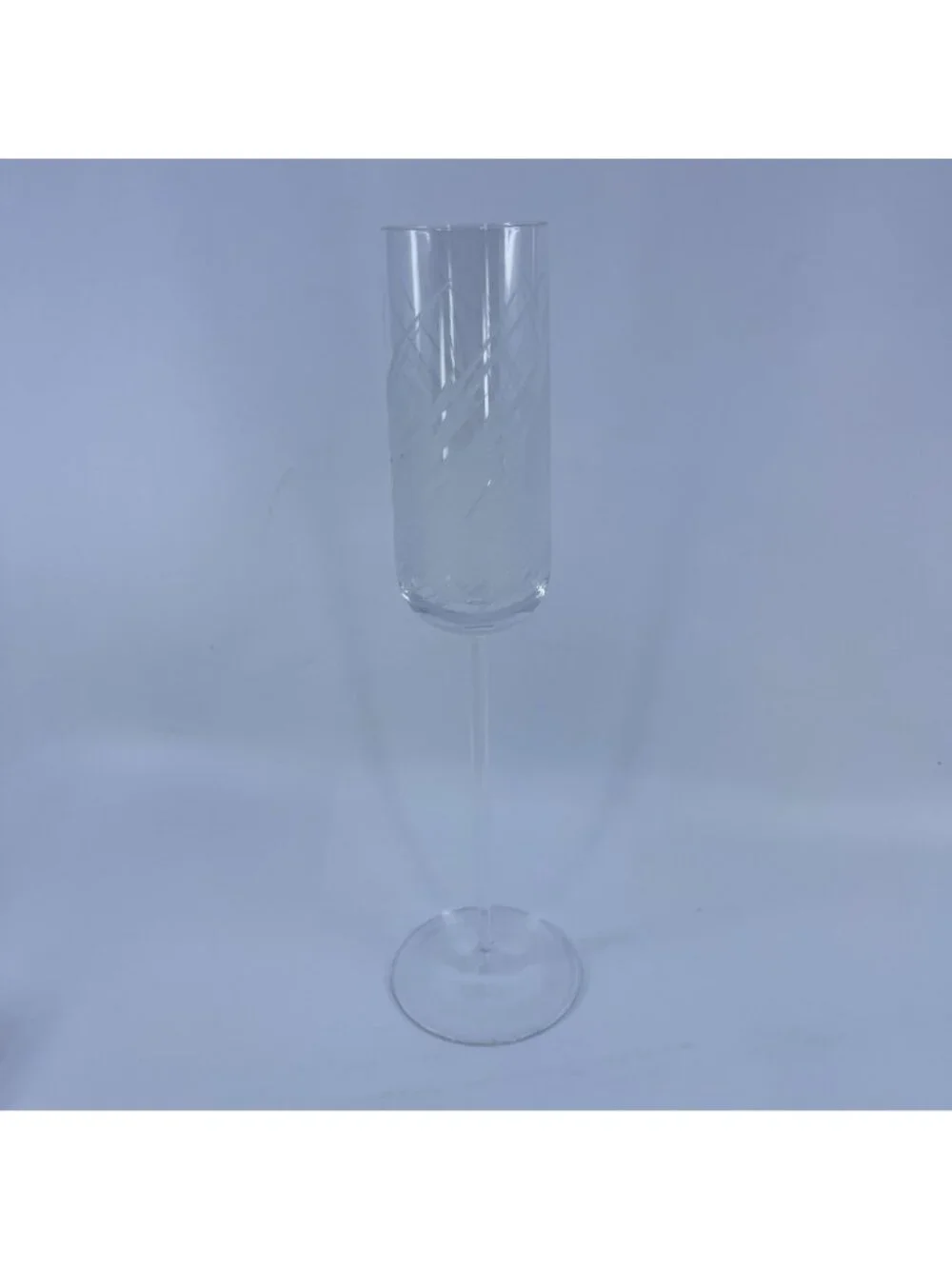 vintage salviati etched crystal champagne flutes with unique patterns set of 3